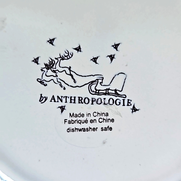 ANTHROPOLOGIE Monogram Christmas Stocking Mug White With Gold "A" 12 Oz NWOT - Picture 5 of 7